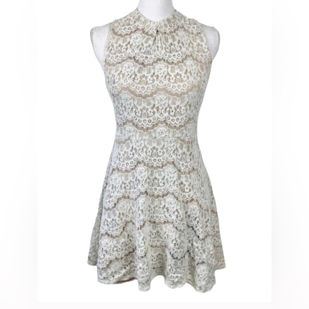 love, FIRE Juniors Flare Dress Ivory Lace sleeveless size medium